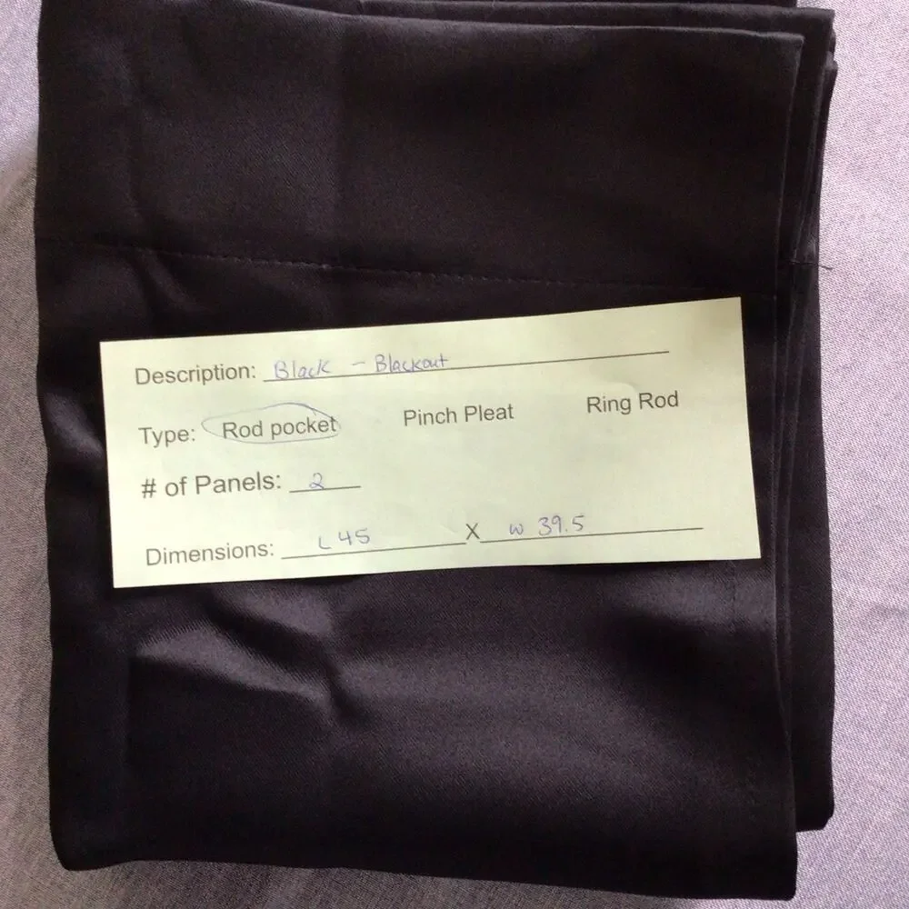 2 Black Curtain Panels